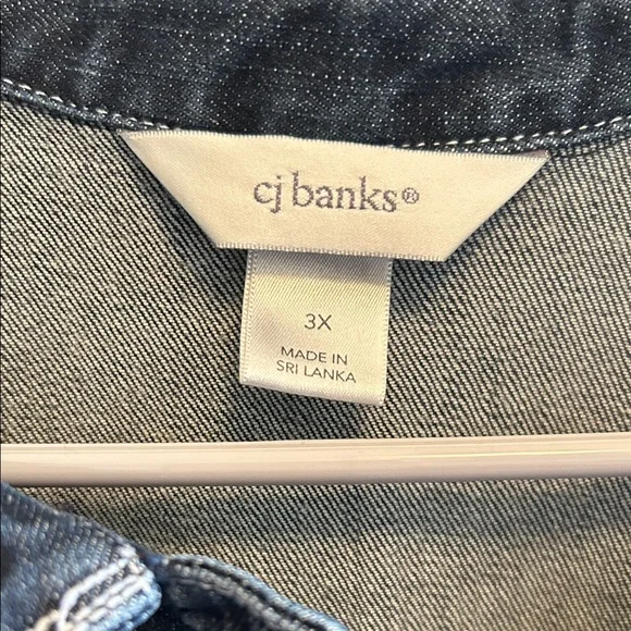 CJ Banks Indigo Denim Vest - Picture 2 of 3